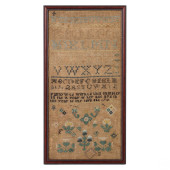 ANTIQUE 18C ALPHABETIC NEEDLEW