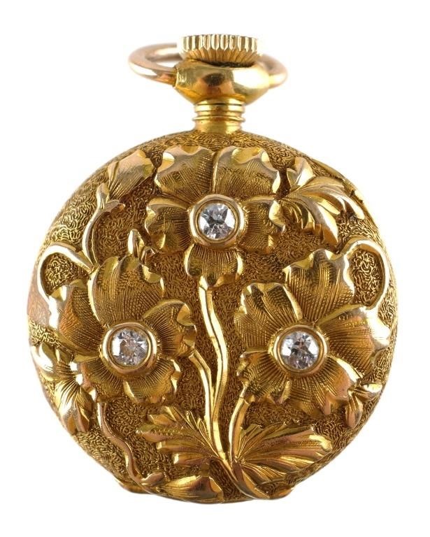 ANTIQUE 18K GOLD POCKET WATCH,