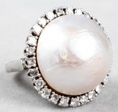 ANTIQUE 18K WHITE GOLD DIAMOND