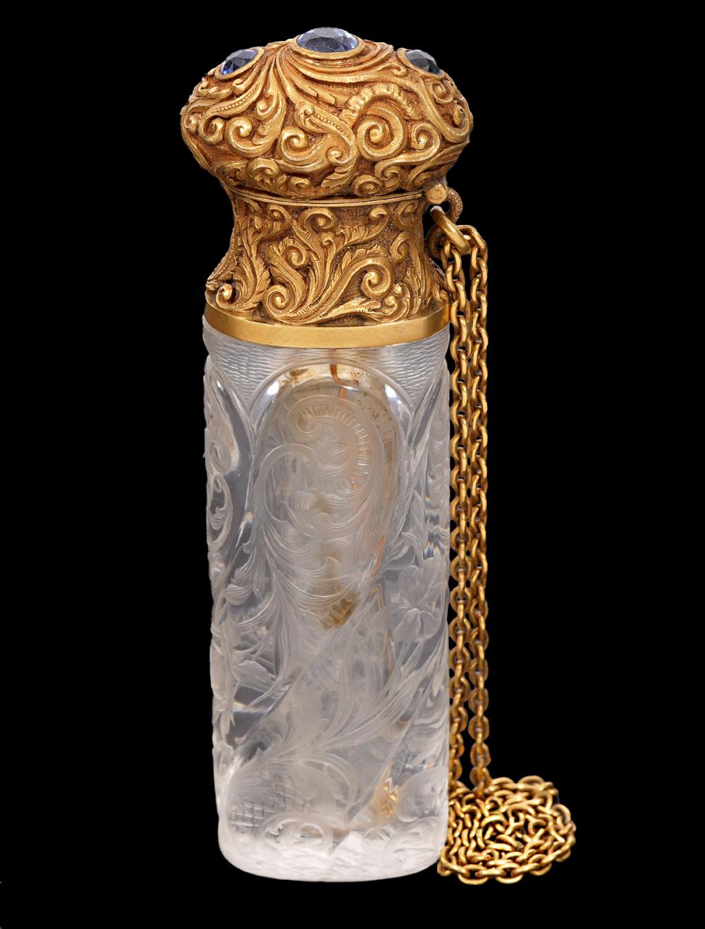 ANTIQUE 18K YG, SAPPHIRE & ROCK