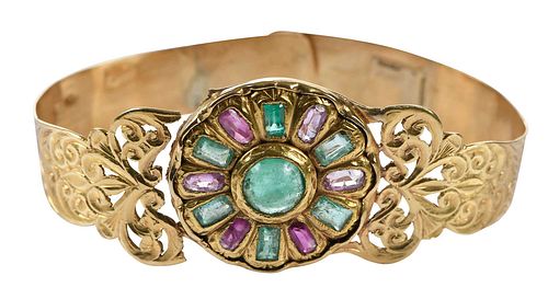 ANTIQUE 18KT. GEMSTONE