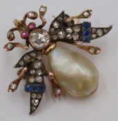 ANTIQUE 18KT GOLD, DIAMOND, AN