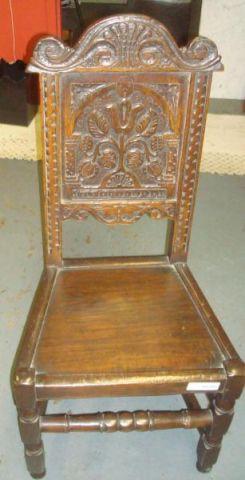 Antique 18th Cent Carved High