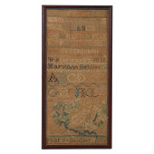 ANTIQUE 19C ALPHABETIC NEEDLEW