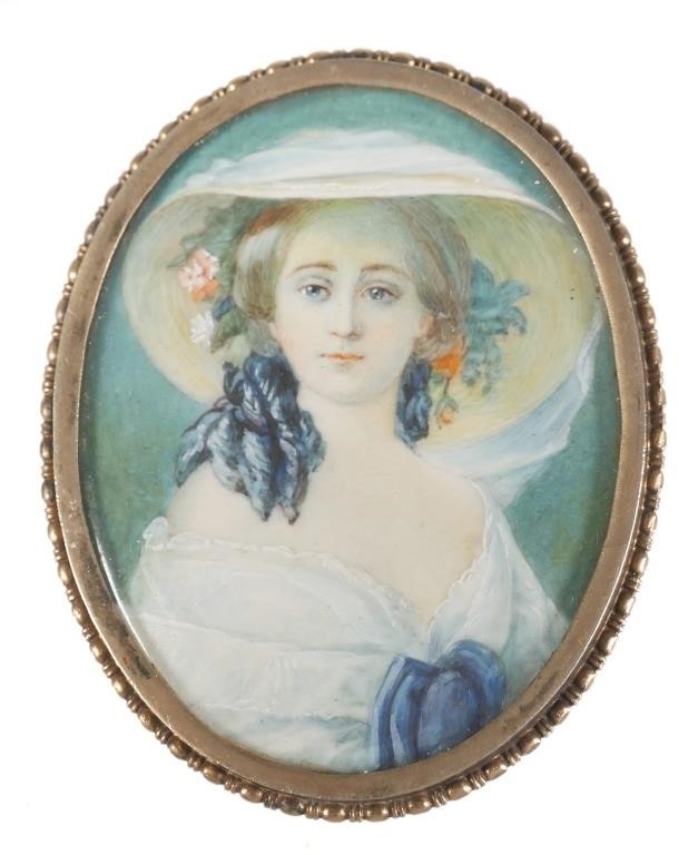 ANTIQUE 19C HANDPAINTED MINIATURE