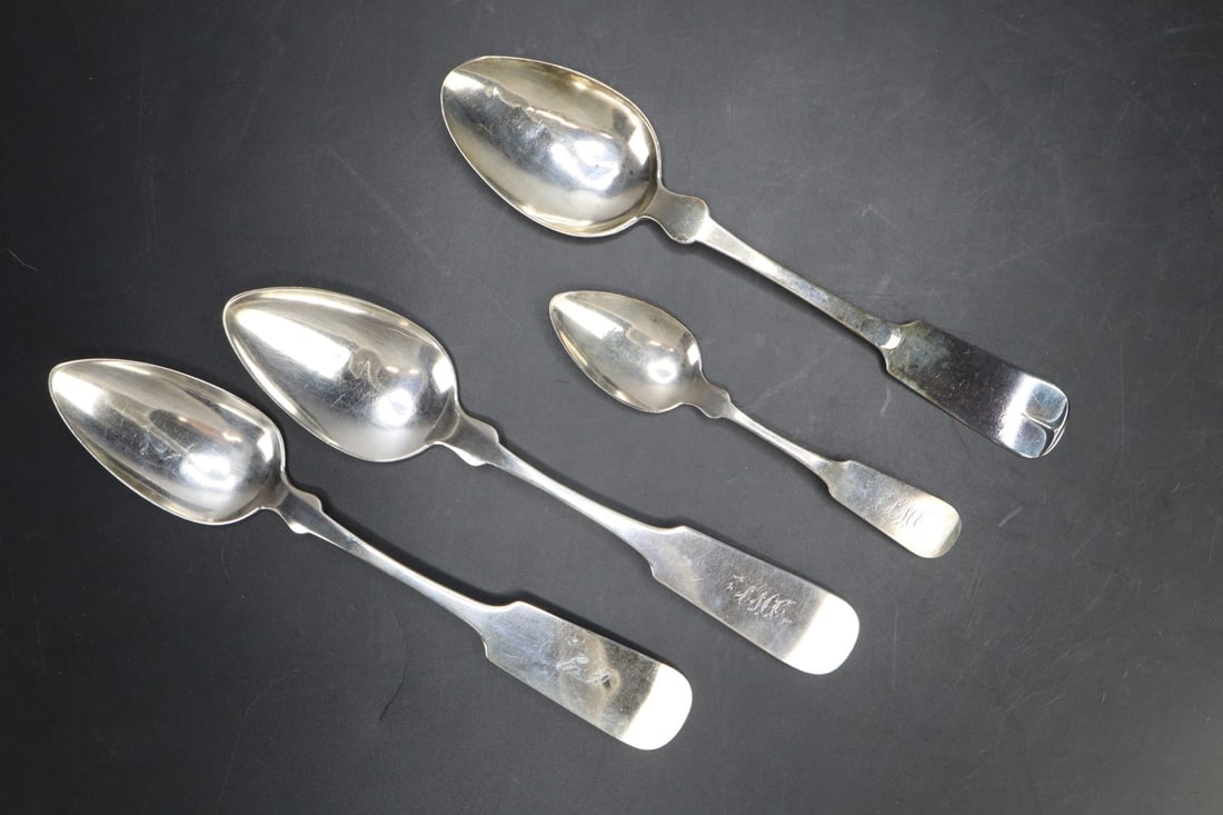 ANTIQUE 19TH C. 4 STERLING SILVER