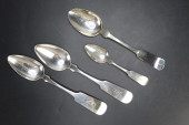 ANTIQUE 19TH C. 4 STERLING SIL