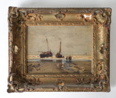 ANTIQUE 19TH C. SEASCAPE O/C P