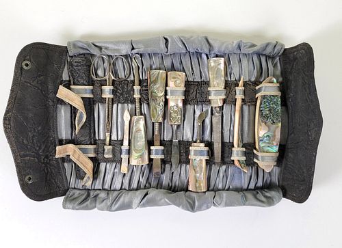 ANTIQUE 19TH CENTURY ABALONE MOTHER