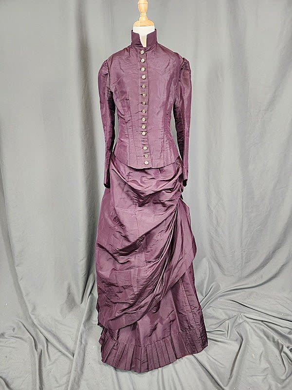 Antique 19th Century Dark Wine Silk