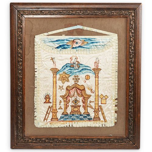 ANTIQUE 19TH CENTURY FRAMED MASONIC