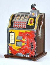 ANTIQUE 25 CENT MILLS LION FRO