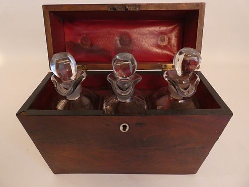 ANTIQUE 3 BOTTLE DECANTER SETEmpire