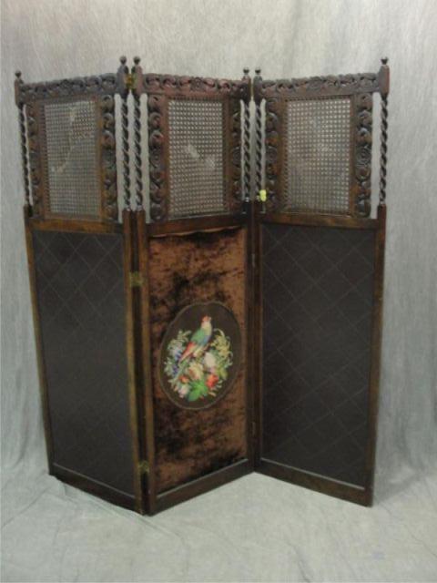 Antique 3 Panel Folding Screen.