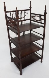 ANTIQUE 4-TIER BALL AND SPOOL