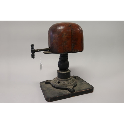 Antique adjustable hat block,