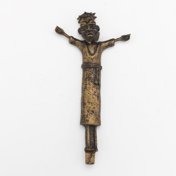 ANTIQUE AFRICAN BRASS CRUCIFIX