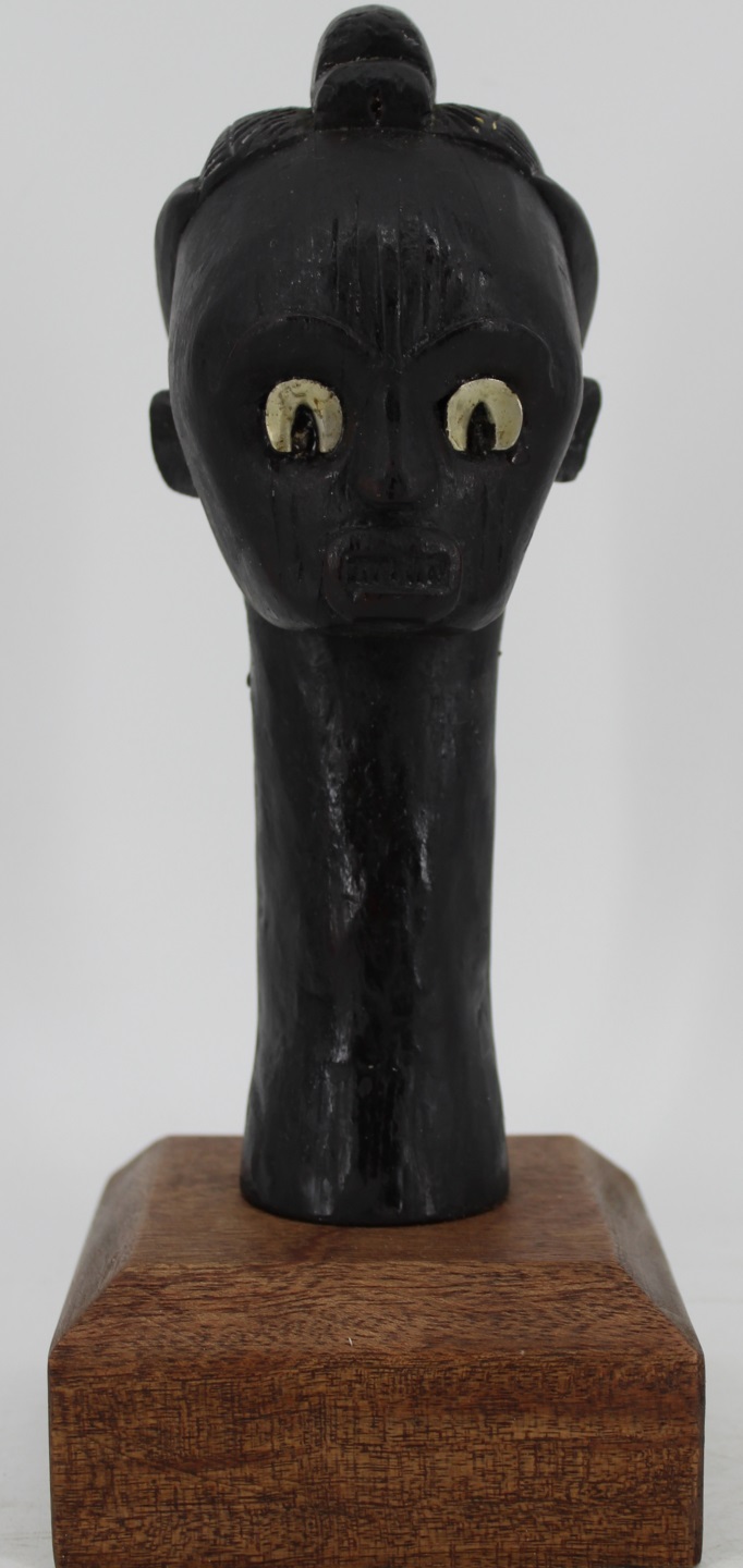 ANTIQUE AFRICAN RELIQUARY HEAD ON