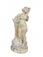 ANTIQUE ALABASTER CARVED SCULP