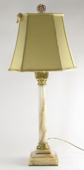 Antique Alabaster Column Lampo