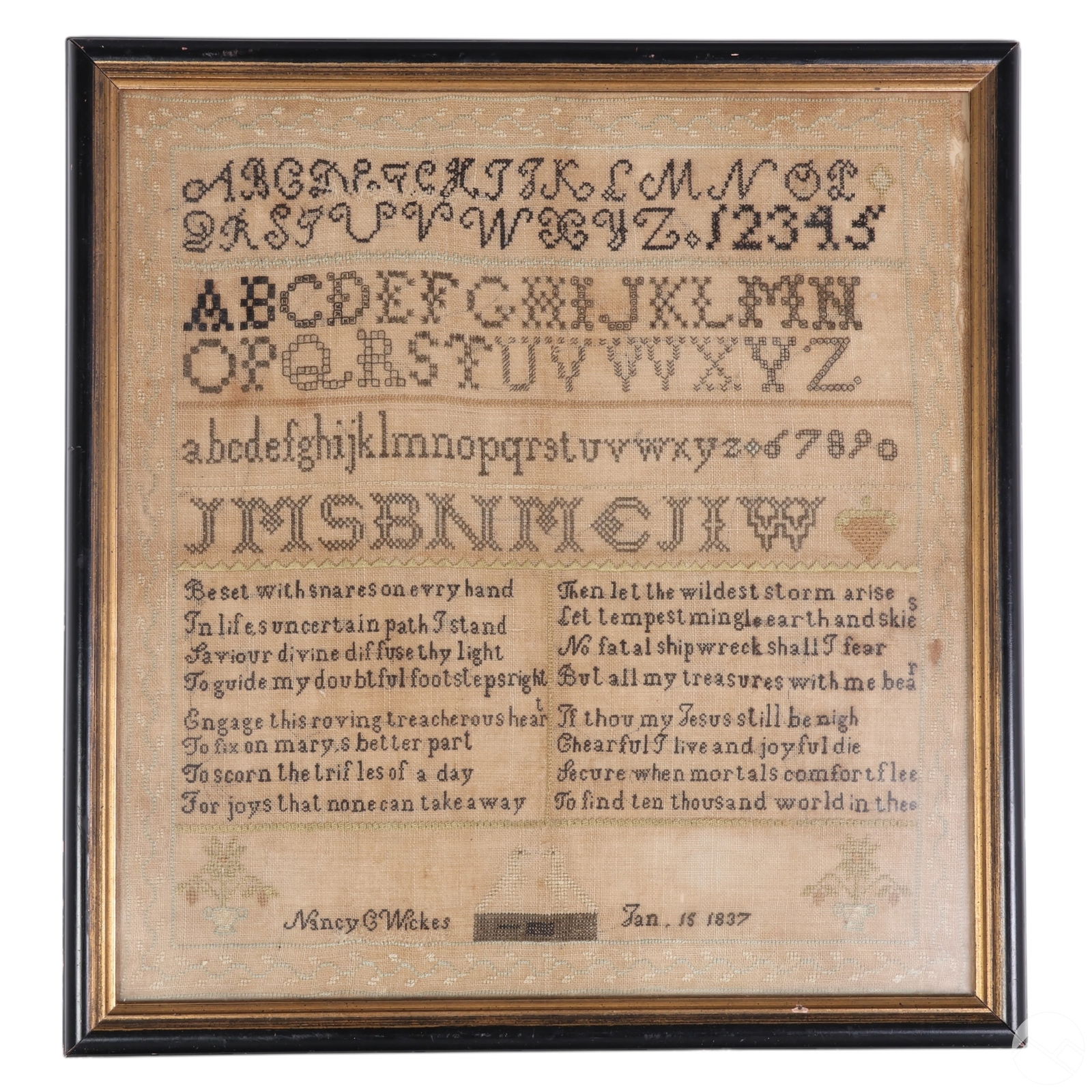 ANTIQUE ALPHABETIC SCHOOLGIRL