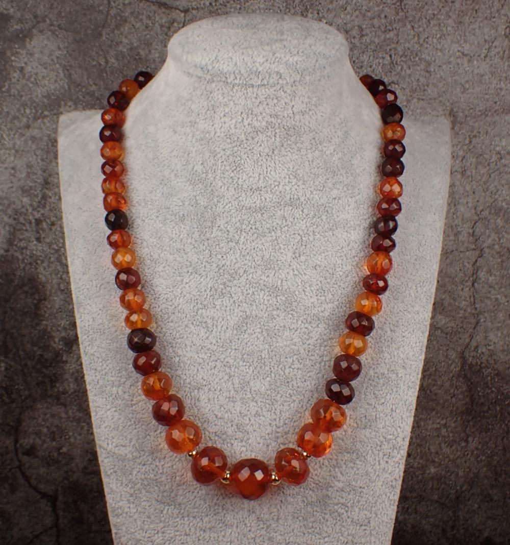 ANTIQUE AMBER AND FOURTEEN KARAT