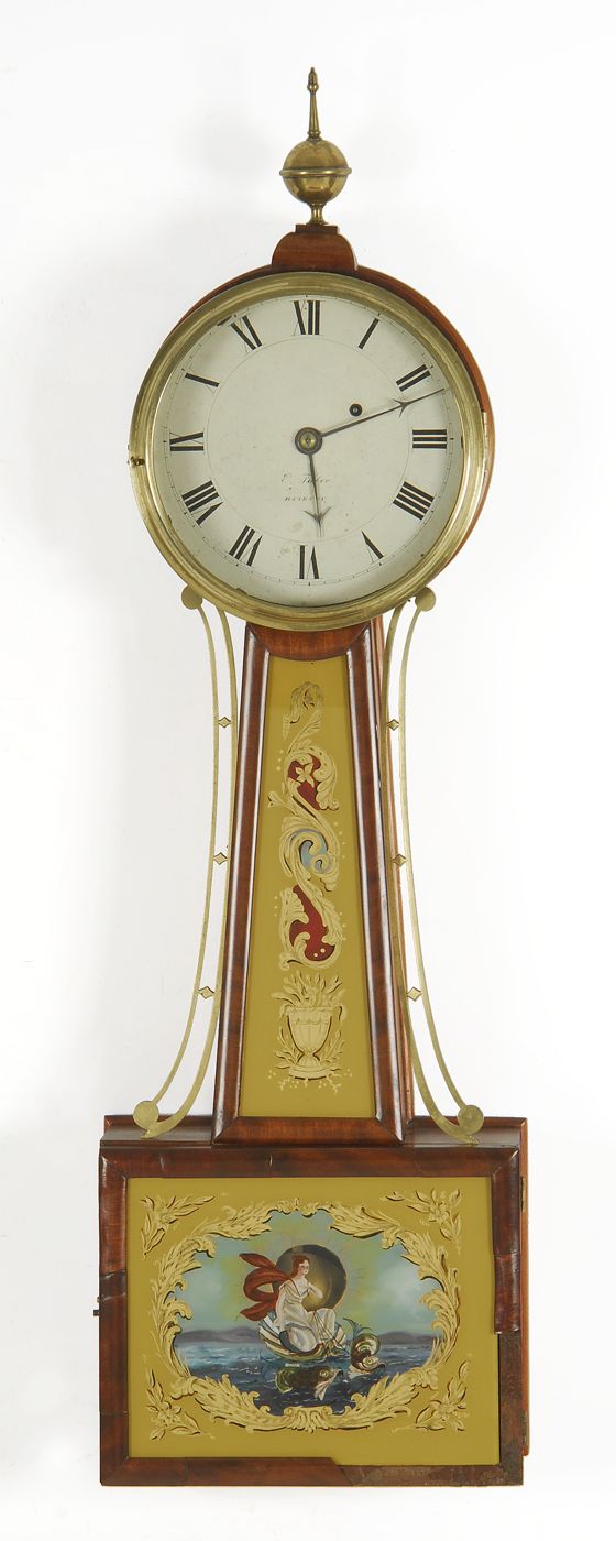 ANTIQUE AMERICAN BANJO CLOCKCirca
