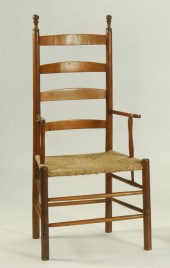 ANTIQUE AMERICAN LADDER-BACK R