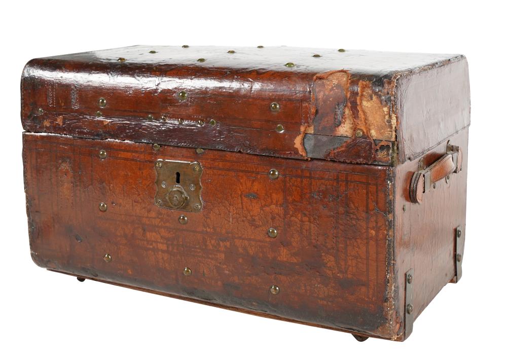 ANTIQUE AMERICAN LEATHER-CLAD