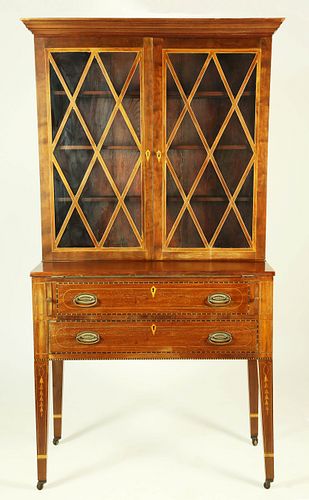 ANTIQUE AMERICAN MAHOGANY INLAID