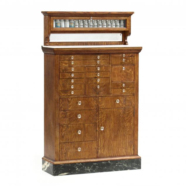 ANTIQUE AMERICAN OAK DENTAL CABINET