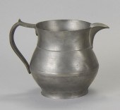 ANTIQUE AMERICAN PEWTER PITCHE