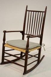 ANTIQUE AMERICAN ROCKER, BASKE