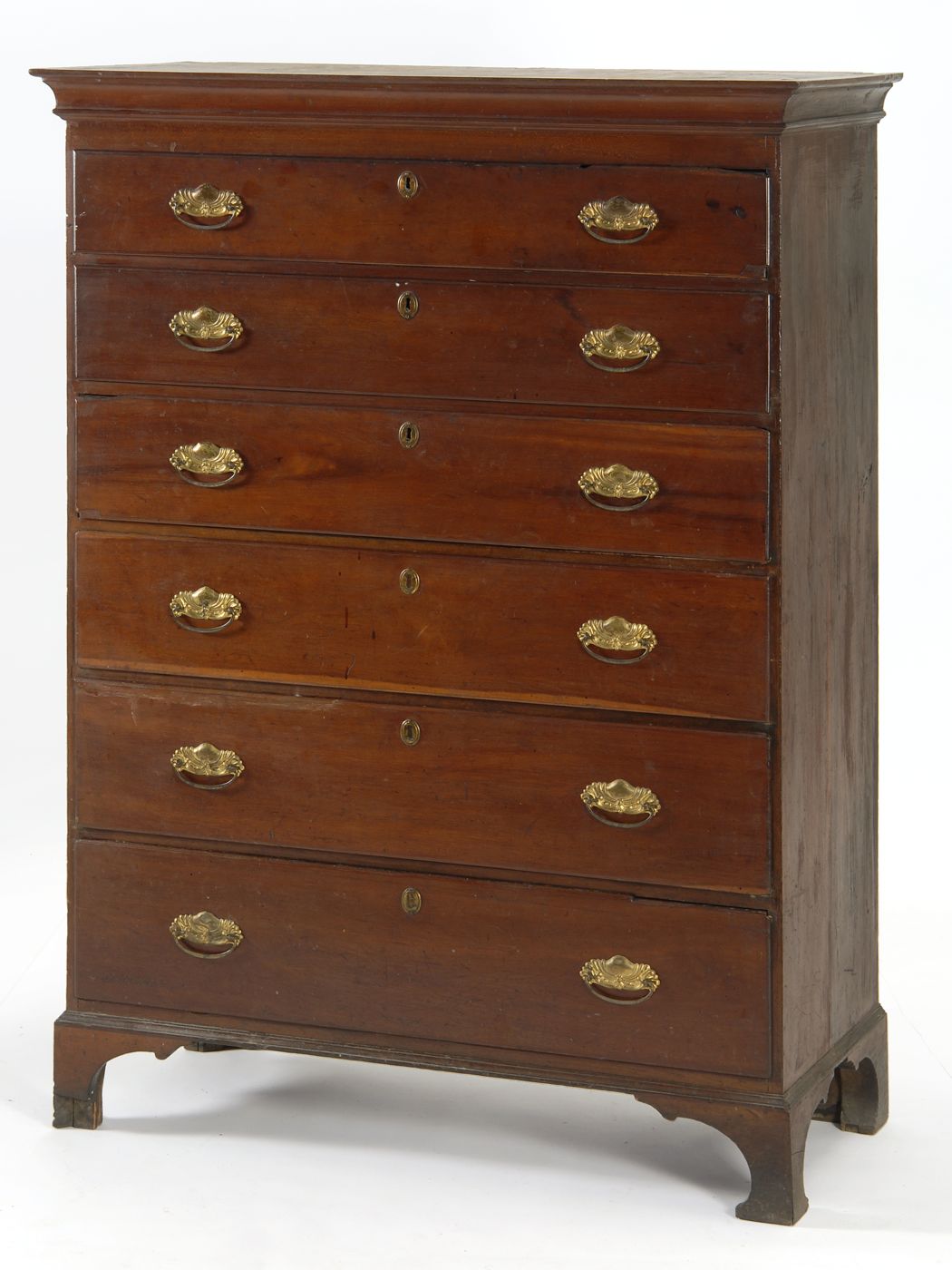 ANTIQUE AMERICAN SIX-DRAWER TALL