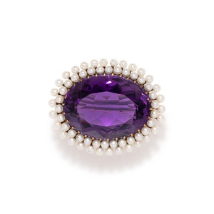 ANTIQUE, AMETHYST AND PEARL