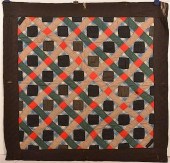 ANTIQUE AMISH GEOMETRIC PATCHW
