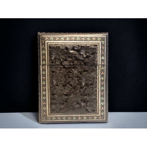 ANTIQUE ANGLO-INDIAN CARVED CARD