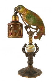 ANTIQUE ART DECO PARROT LAMPAn