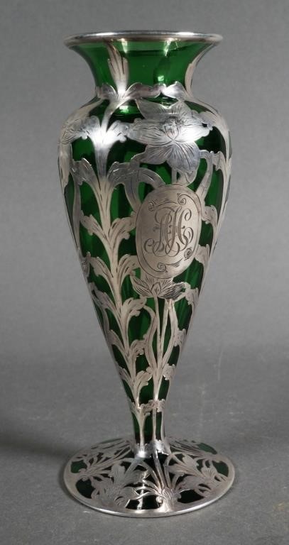 ANTIQUE ART NOUVEAU GLASS SILVER