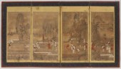 ANTIQUE ASIAN 4-PANEL FOLDING