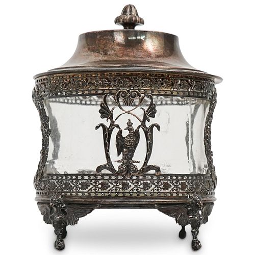 ANTIQUE AUSTRIAN STERLING AND GLASS