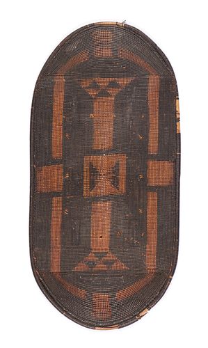 ANTIQUE AZANDE WICKER SHIELD,