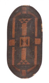 ANTIQUE AZANDE WICKER SHIELD,