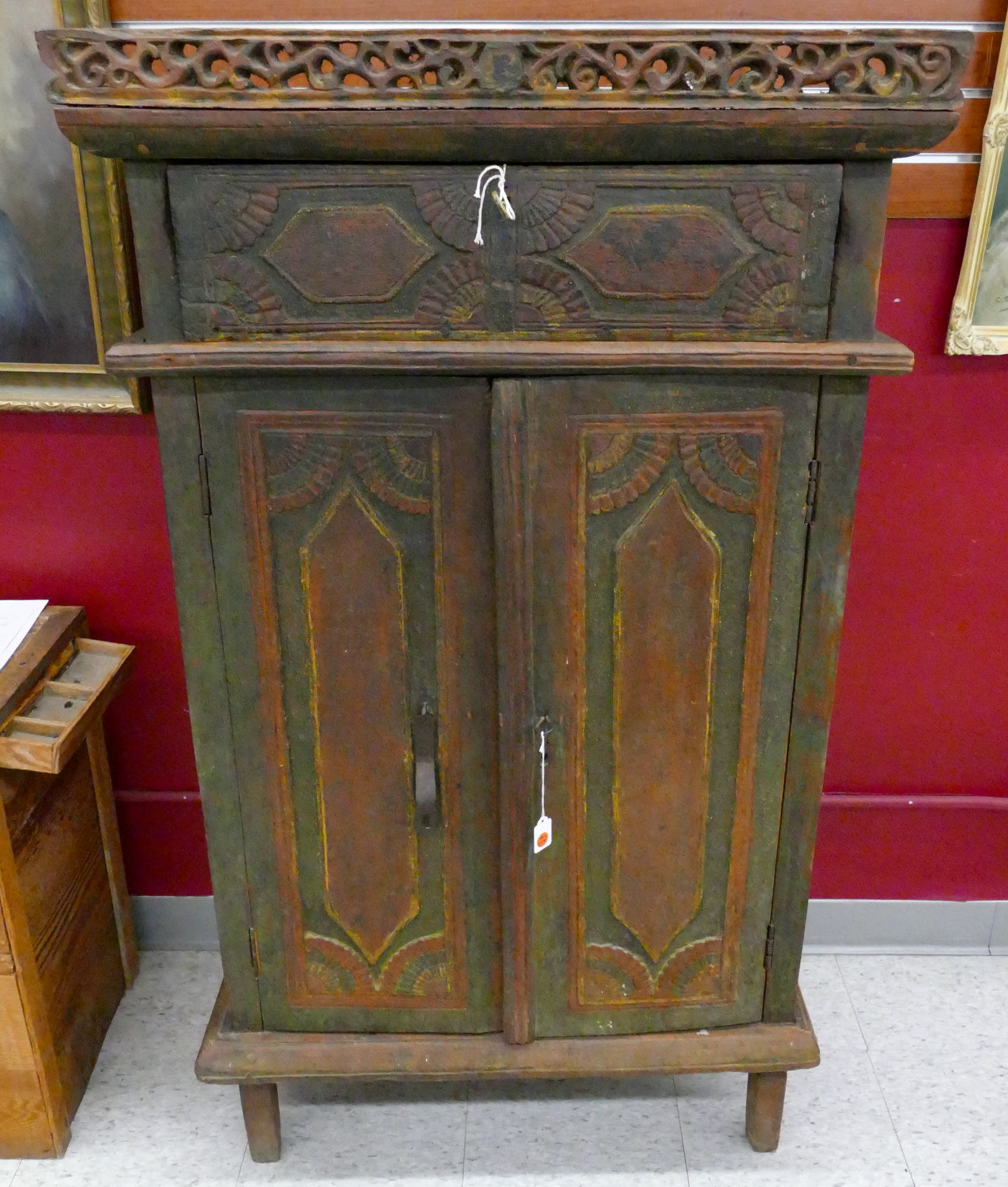 Antique Balinese Painted Wood