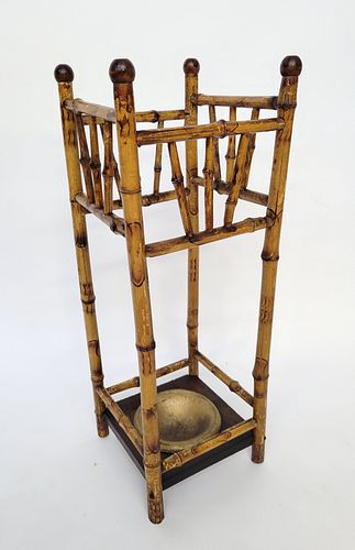 ANTIQUE BAMBOO AND OAK UMBRELLA