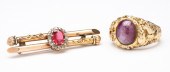 ANTIQUE BAR PIN AND MENS GOLD