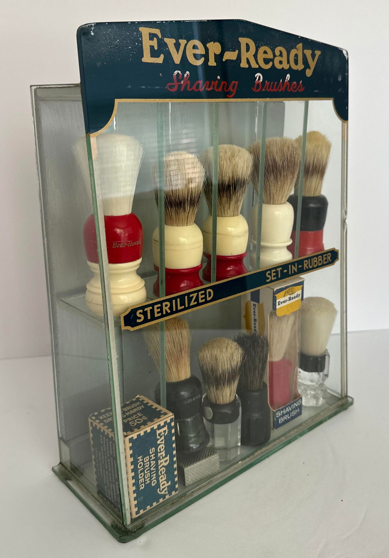 ANTIQUE BARBER GLASS EVER READY