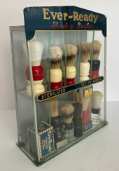 ANTIQUE BARBER GLASS EVER READ