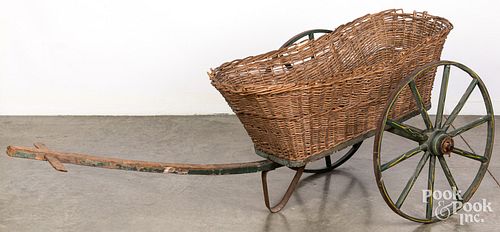 ANTIQUE BASKET PULL CARTAntique