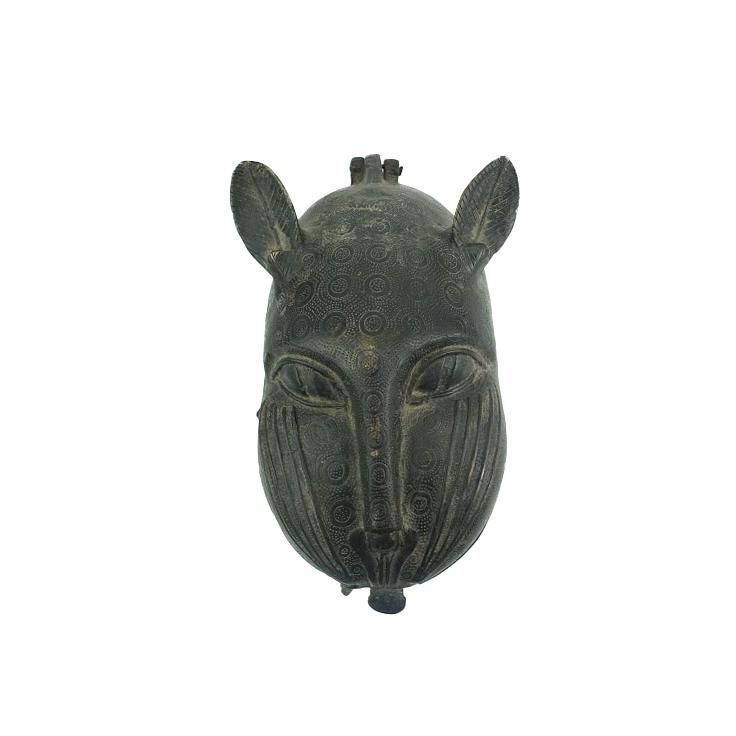 ANTIQUE BENIN LEOPARD HINGED